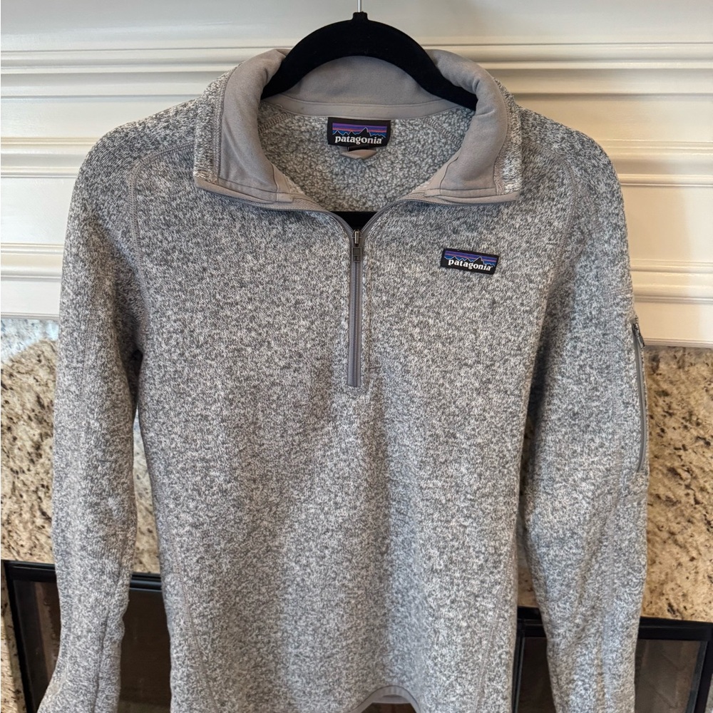 Patagonia Gray Zip Up Sweater with Thermal Knit